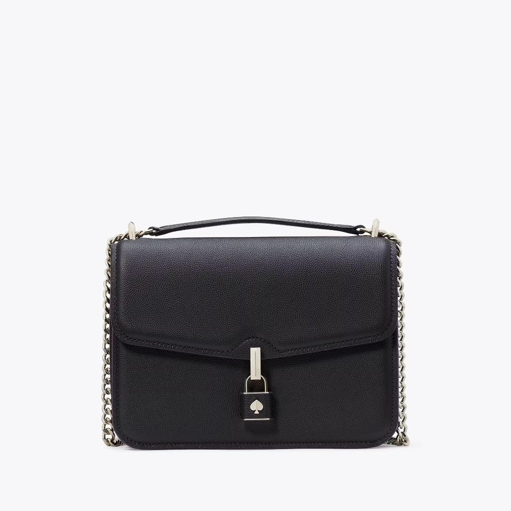 Kate Spade Black Locket Large Flap Shoulder Bag